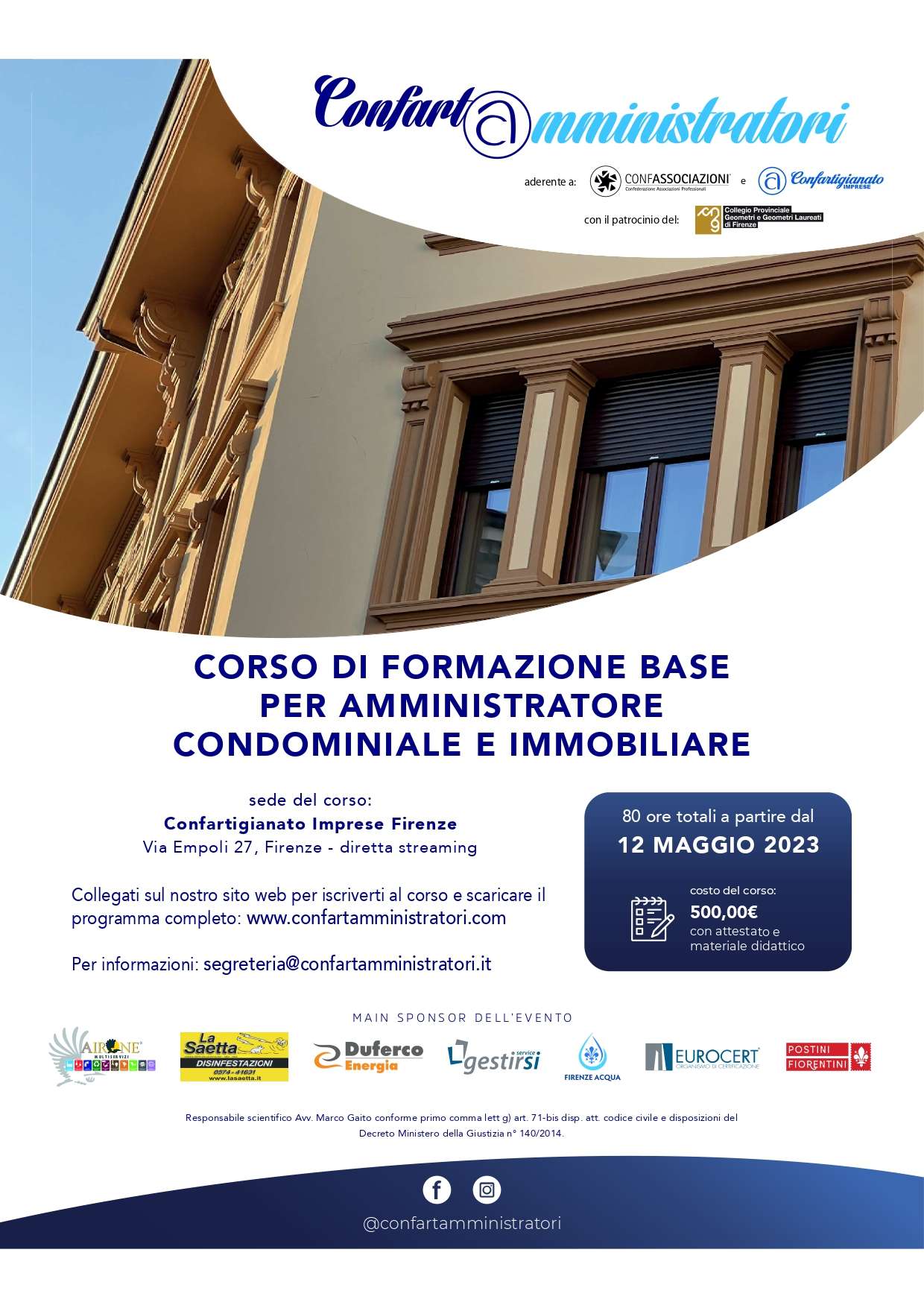 Corso di Formazione per Amministratore condominiale e immobiliare 2023