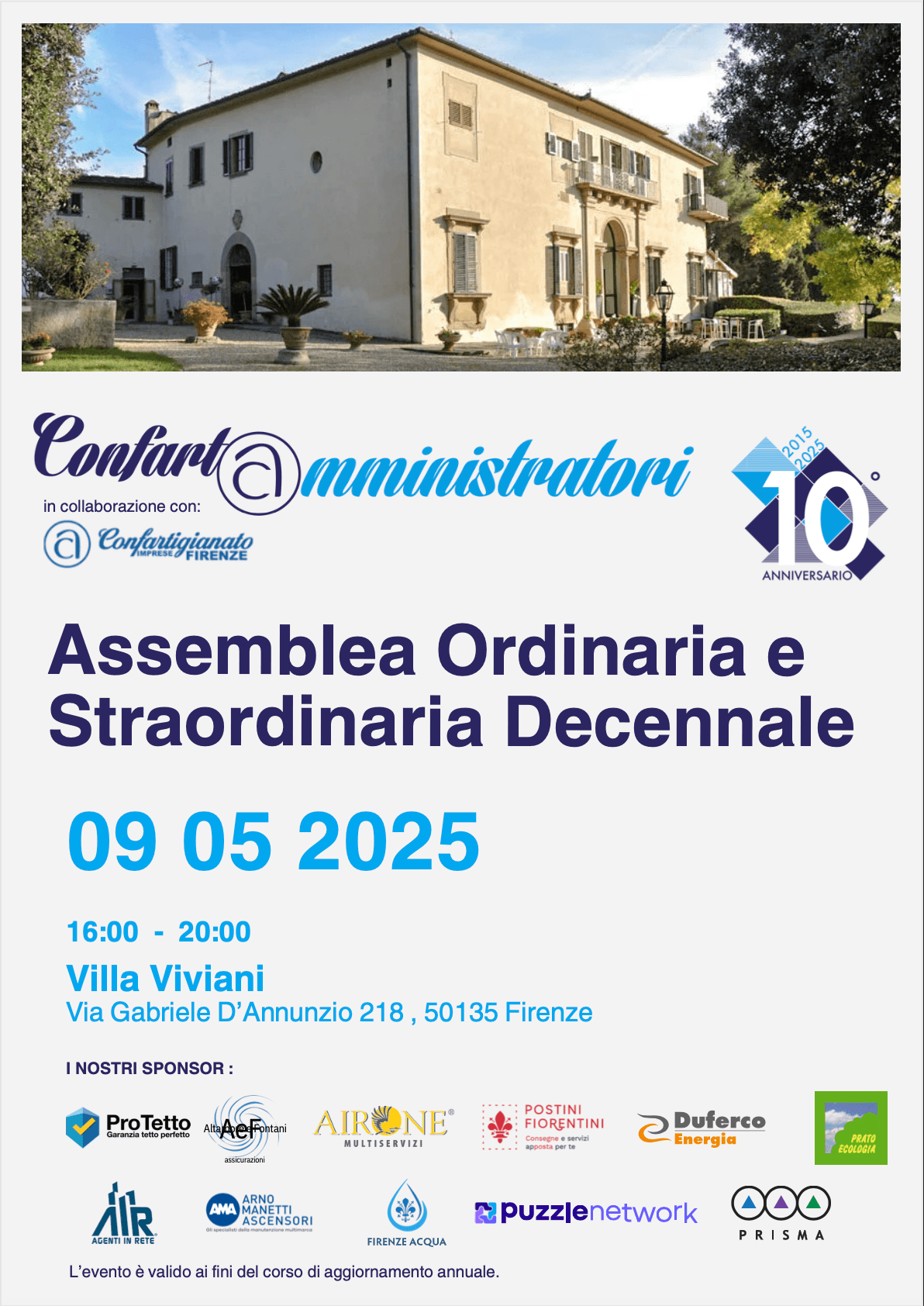 Assemblea Ordinaria e Straordinaria Decennale