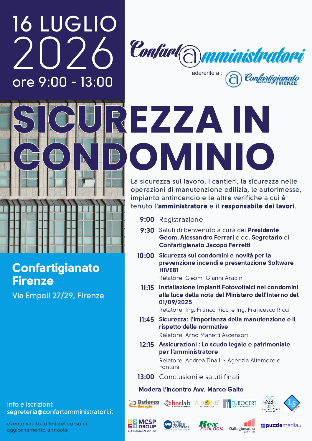 CONVEGNO SICUREZZA IN CONDOMINIO